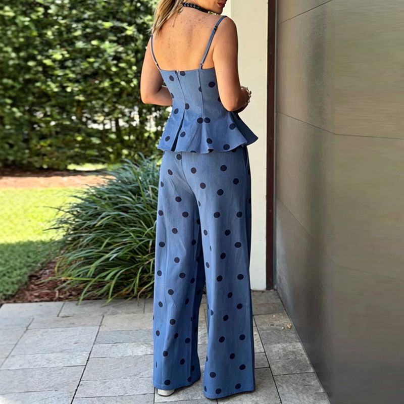 Vintage Dot Print Chambray Two – обзор и цена Suspender Tank Top
