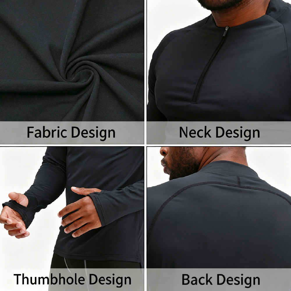 1PCS Dry Fit 1/4 Zip Up Compre – обзор и цена Base Layer Top