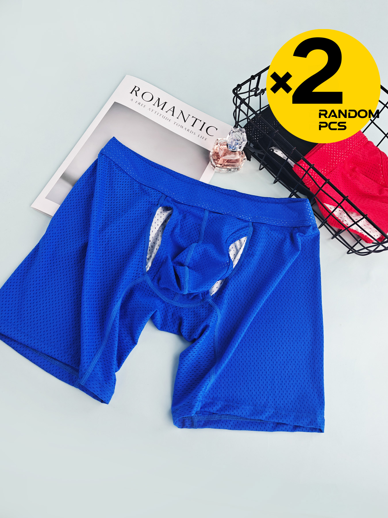 2Pcs Long Leg Men's Mesh Under – обзор и цена Mesh Sport Boxer