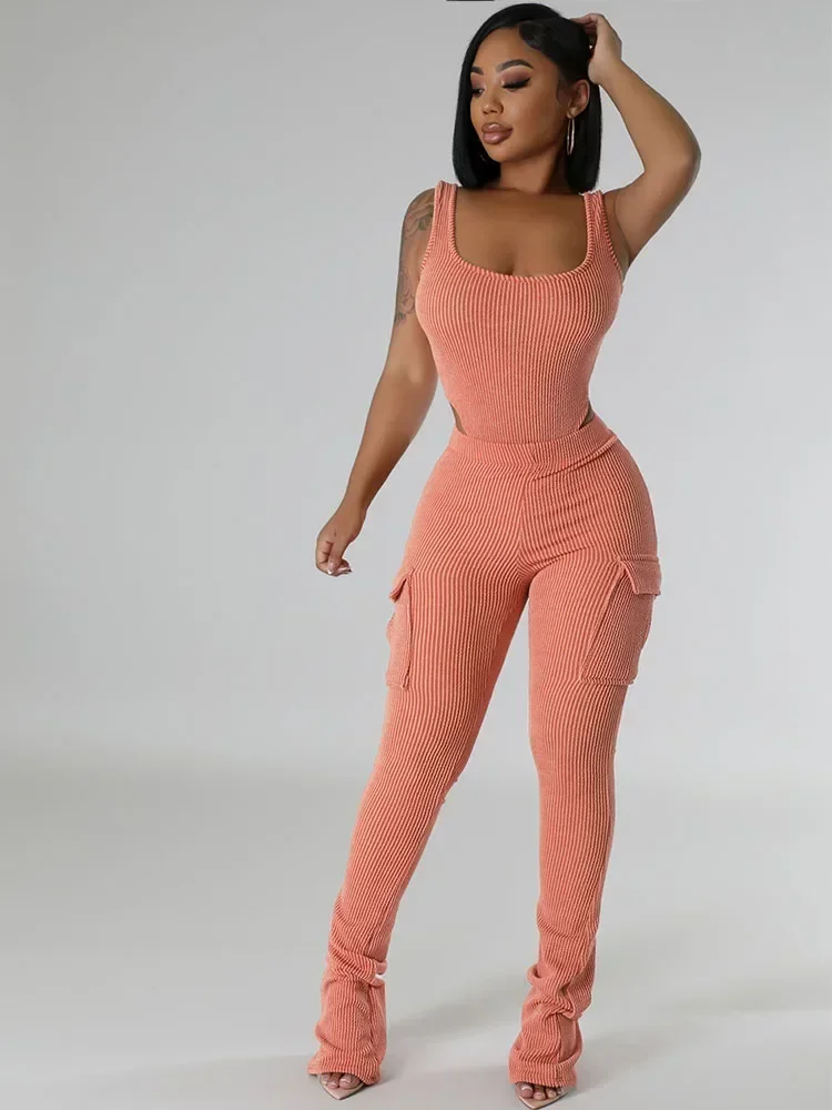 Knitted Ribbed Two Piece Set f – обзор и цена Tank Top Ribbed
