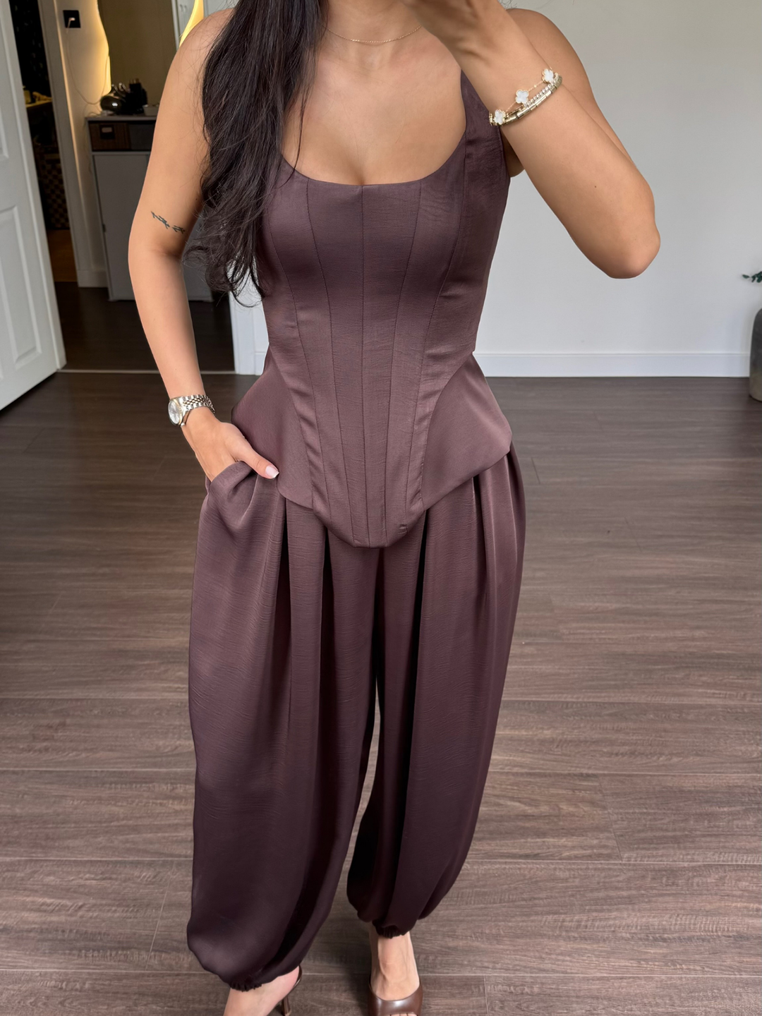 Laru Women Satin 2 Piece Outfi – обзор и цена Suspender Tank Top