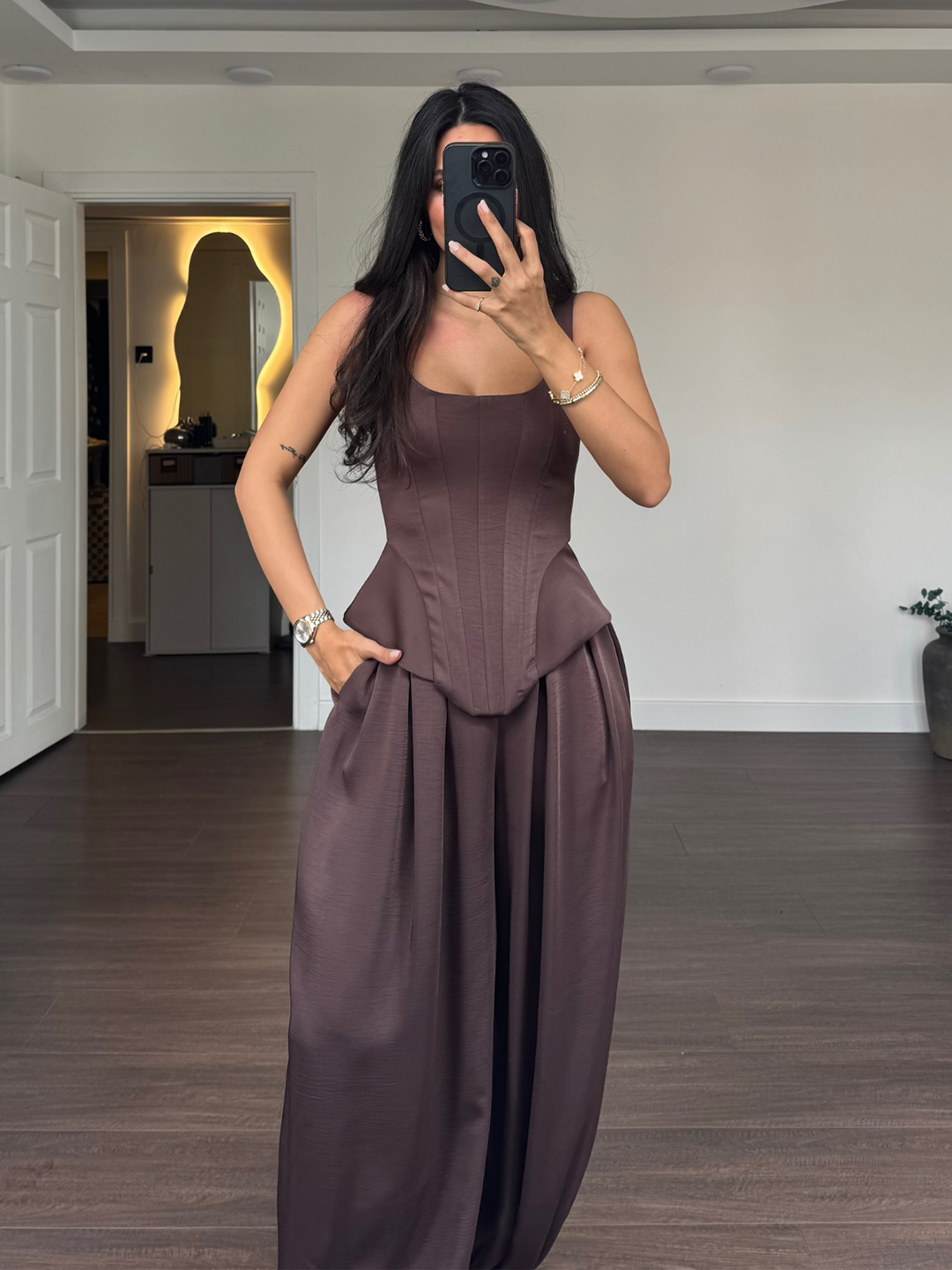 Laru Women Satin 2 Piece Outfi – обзор и цена Suspender Tank Top